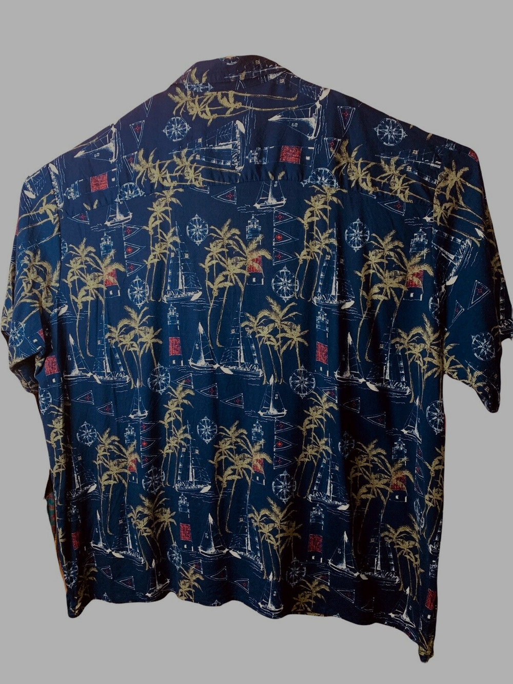 3XL Mens Nautical Tropics Aloha Friday SS Sailboats Shirt Munsingwear Hawaiian